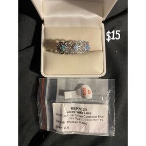 Laced with Love Silver and Blue Ring